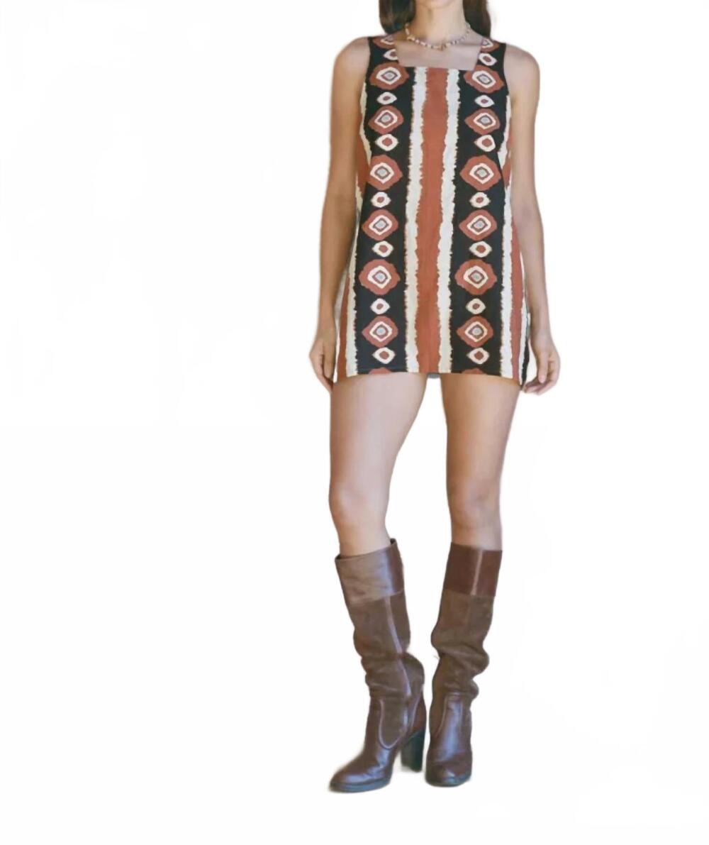 NEW ALL THAT REMAINS nera linen mini shift dress in ikat